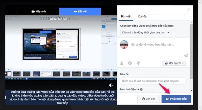 cách livestream trên facebook bằng phần mềm obs